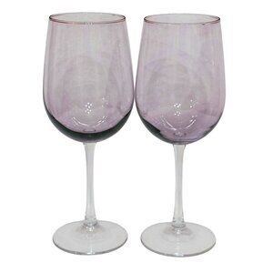 2 Vina Purple Wine Glasses 9" Libbey red wine water goblet 18oz